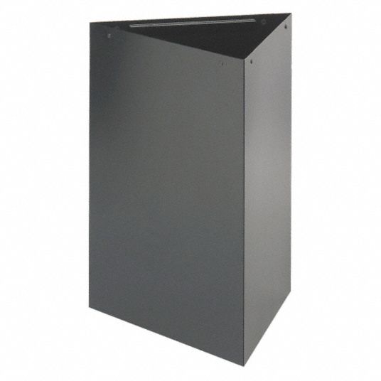 Safco Trash Can, Triangular, 15 Gal., Black - 19ya05