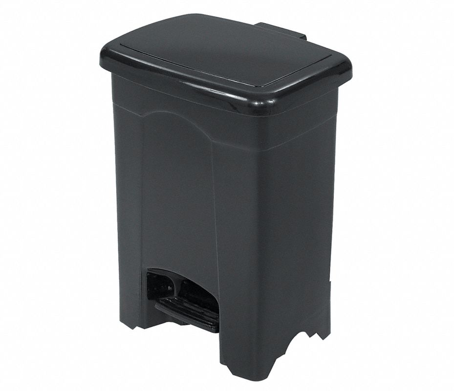 SAFCO Bote de Basura, 4 gal., Utilitario, Rectangular, Negro, Diá. del