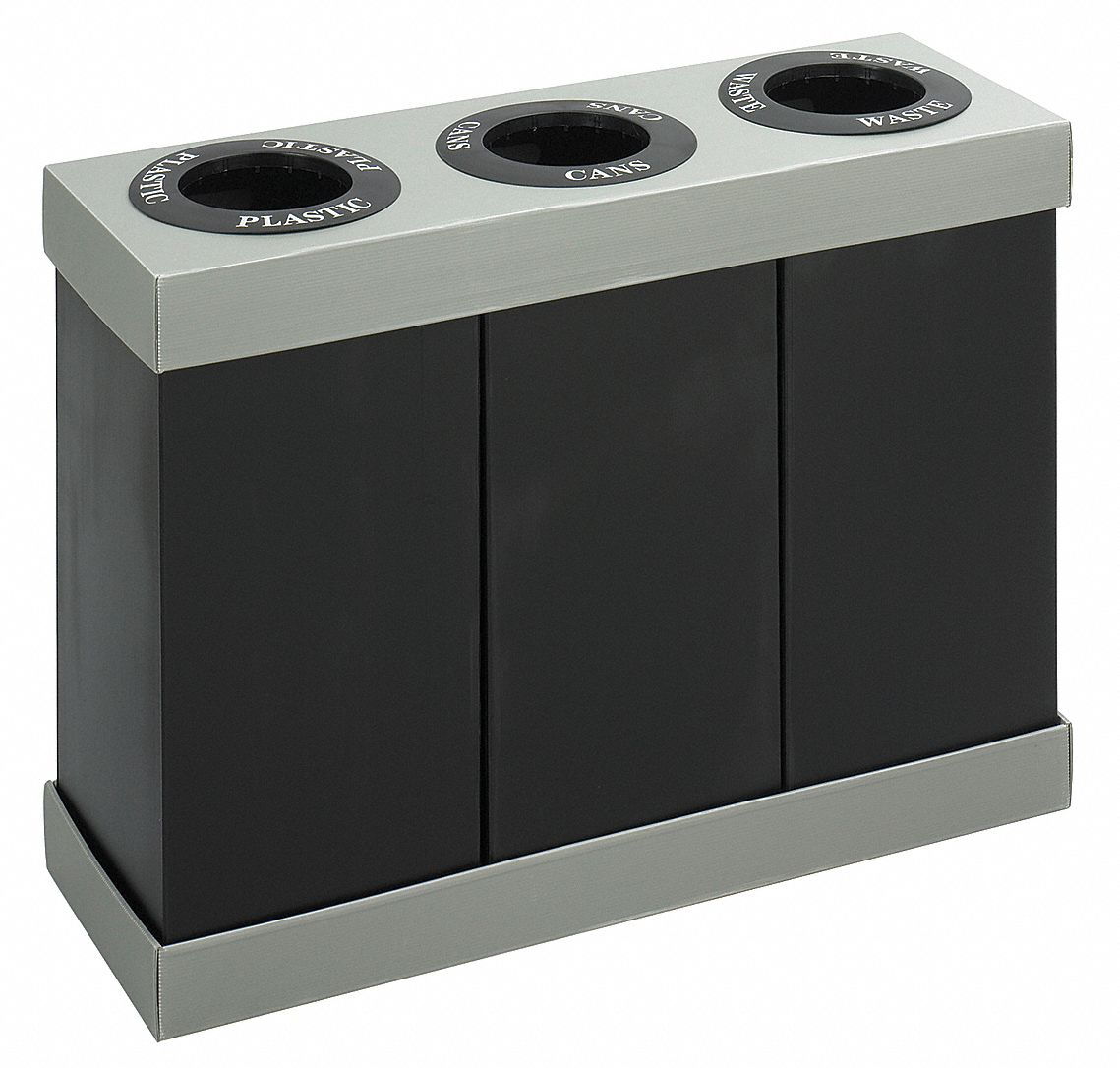 19YA38 - Desk Recycling Container Black 84 gal.