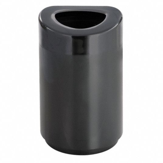 Safco Open Top Round Waste Receptacle Steel 30 Gal Black