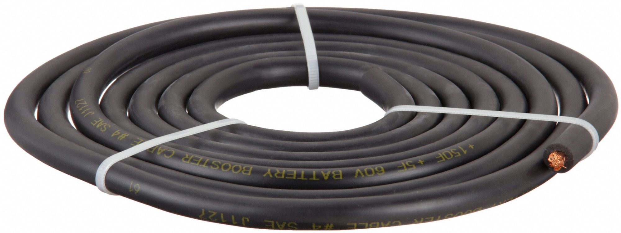 Battery Jumper Cable: 4 ga, 120 in Cable Lg, Black, 60 A Max Current