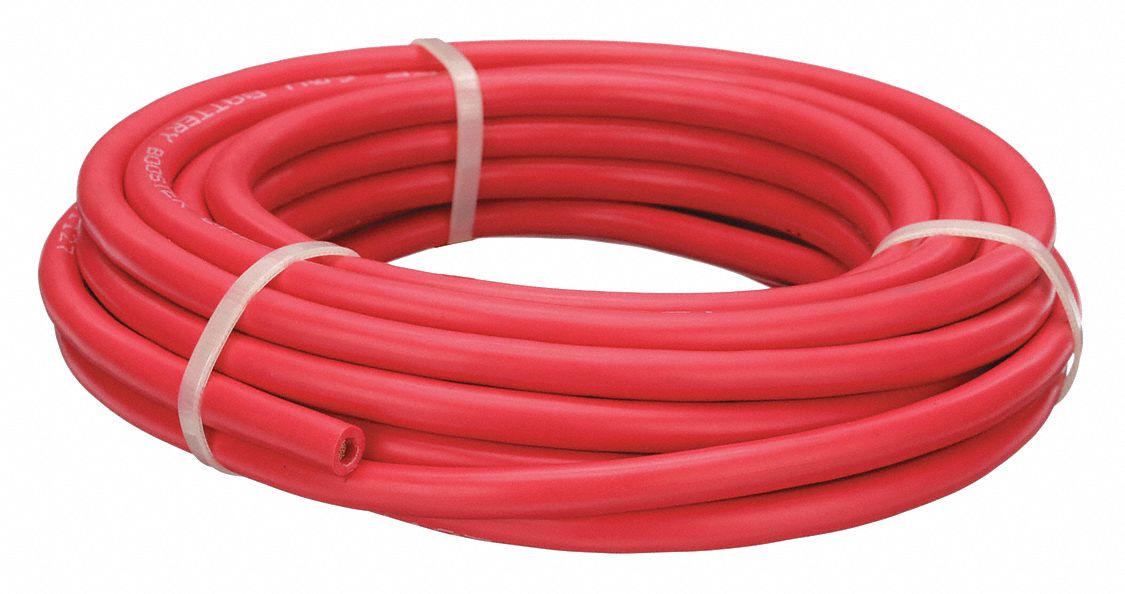 Battery Jumper Cable: 6 ga, 300 in Cable Lg, Red, 37 A Max Current