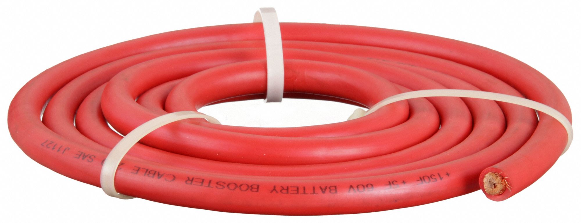 Battery Jumper Cable: 2/0 ga, 120 in Cable Lg, Red, 190 A Max Current