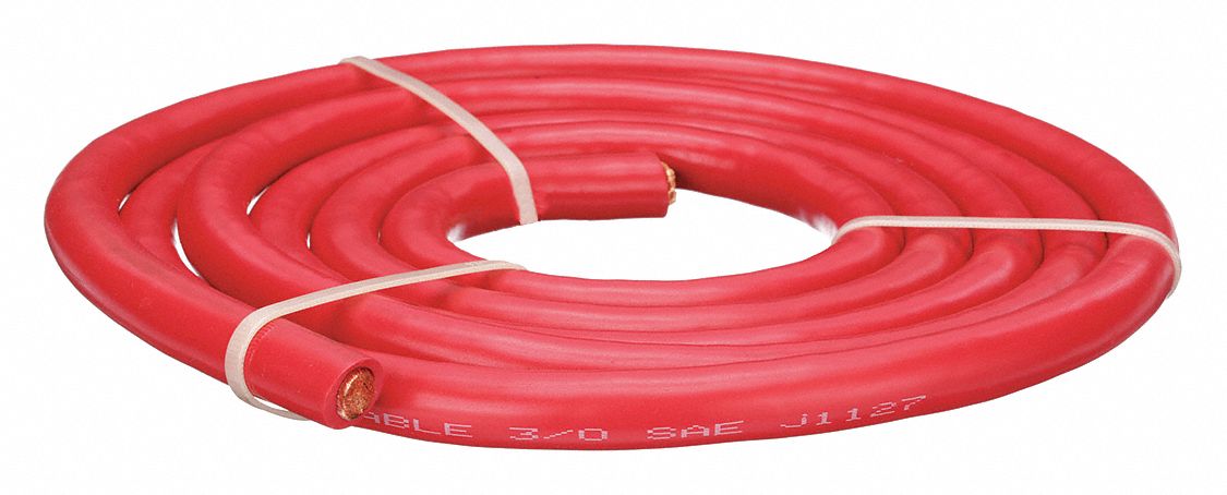Battery Jumper Cable: 4/0 ga, 120 in Cable Lg, Red, 302 A Max Current