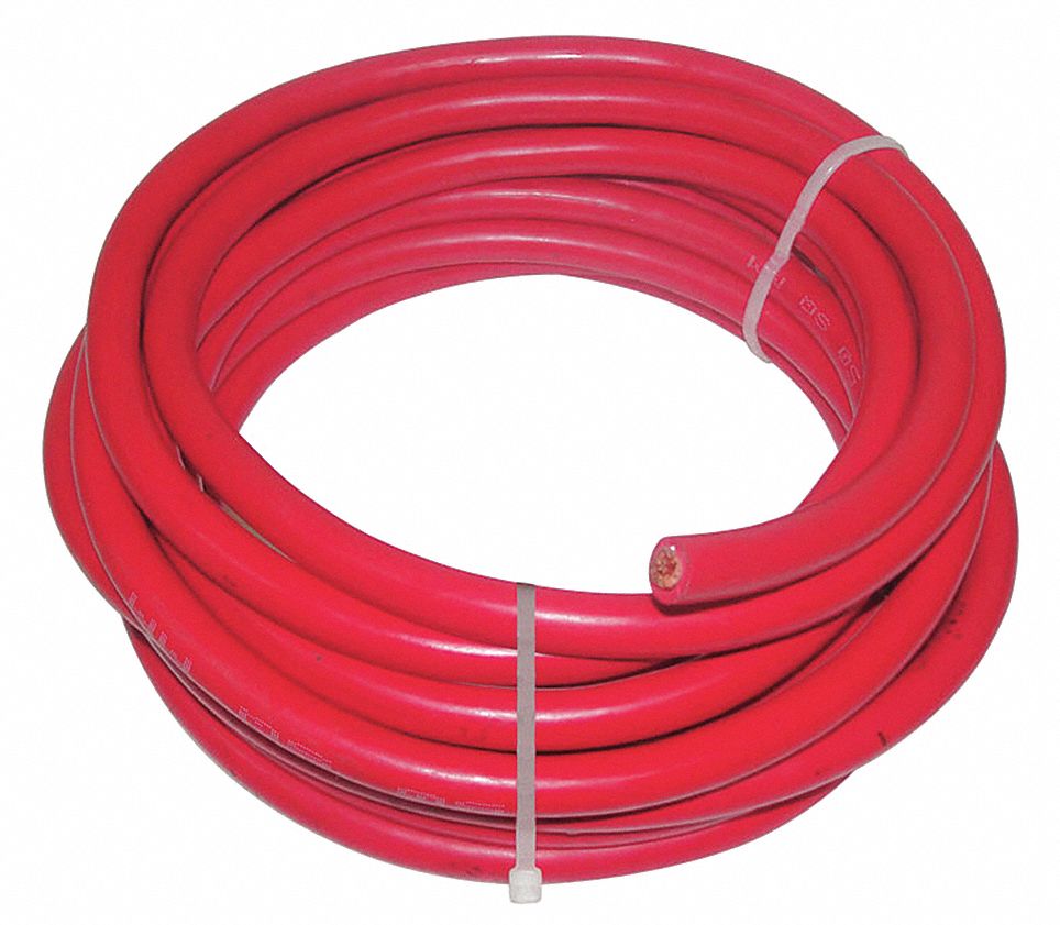 19YE31 - Welding Cable 1 AWG 25 ft. Red Rubber