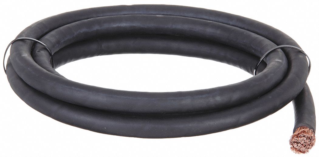 WELDING CABLE, 250 MCM WIRE SIZE, NEOPRENE, BLACK, 10 FT LENGTH
