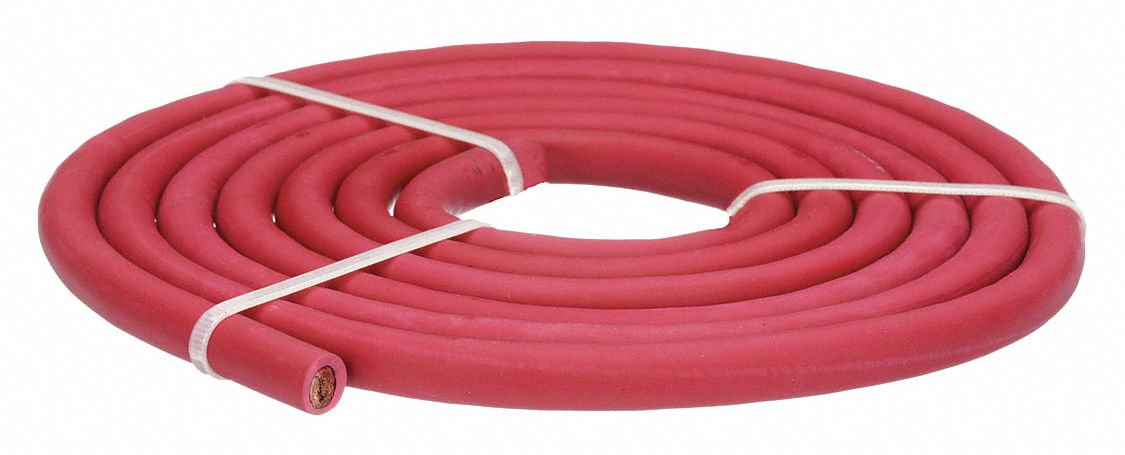 WELDING CABLE, 1/0 AWG WIRE SIZE, NEOPRENE, RED, 10 FT LENGTH