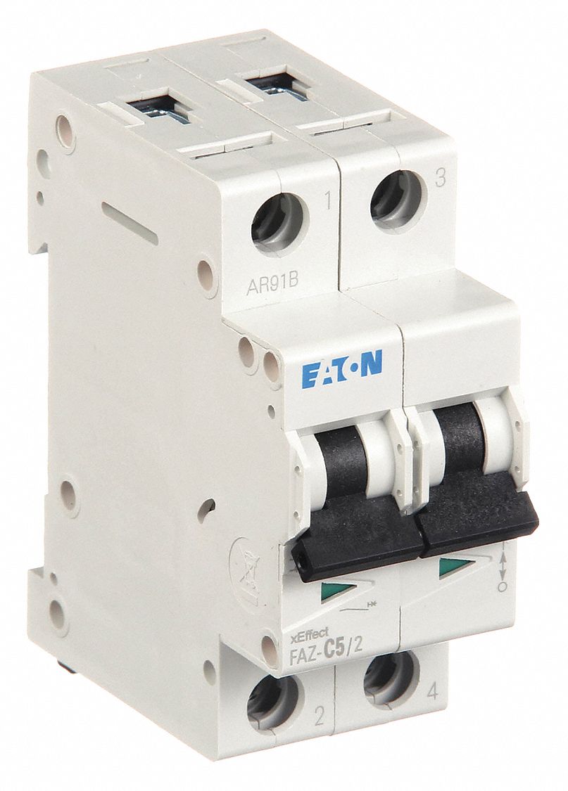 2-Pole, UL1077 DIN Rail-Mount Supplementary Protectors