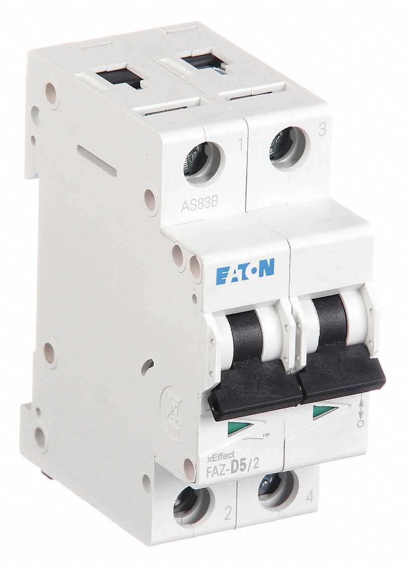 IEC Supplementary Protector: 5 A Amps, 96V DC, 15kA at 240/415V AC, Lug, FAZ, 277/480V AC, D