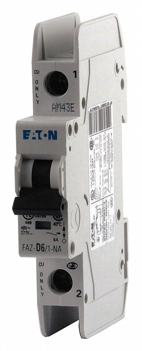 Miniature Circuit Breaker, 1 Amps, C Curve Type, Number of Poles: 1