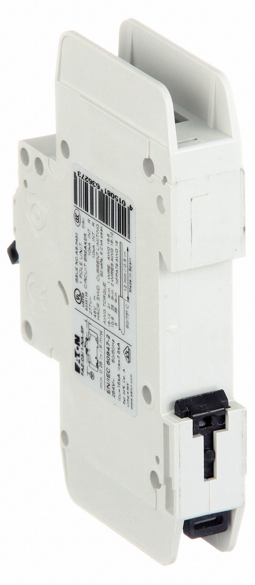 EATON IEC Miniature Circuit Breaker, Amps 3 A, Curve Type C, AC Voltage