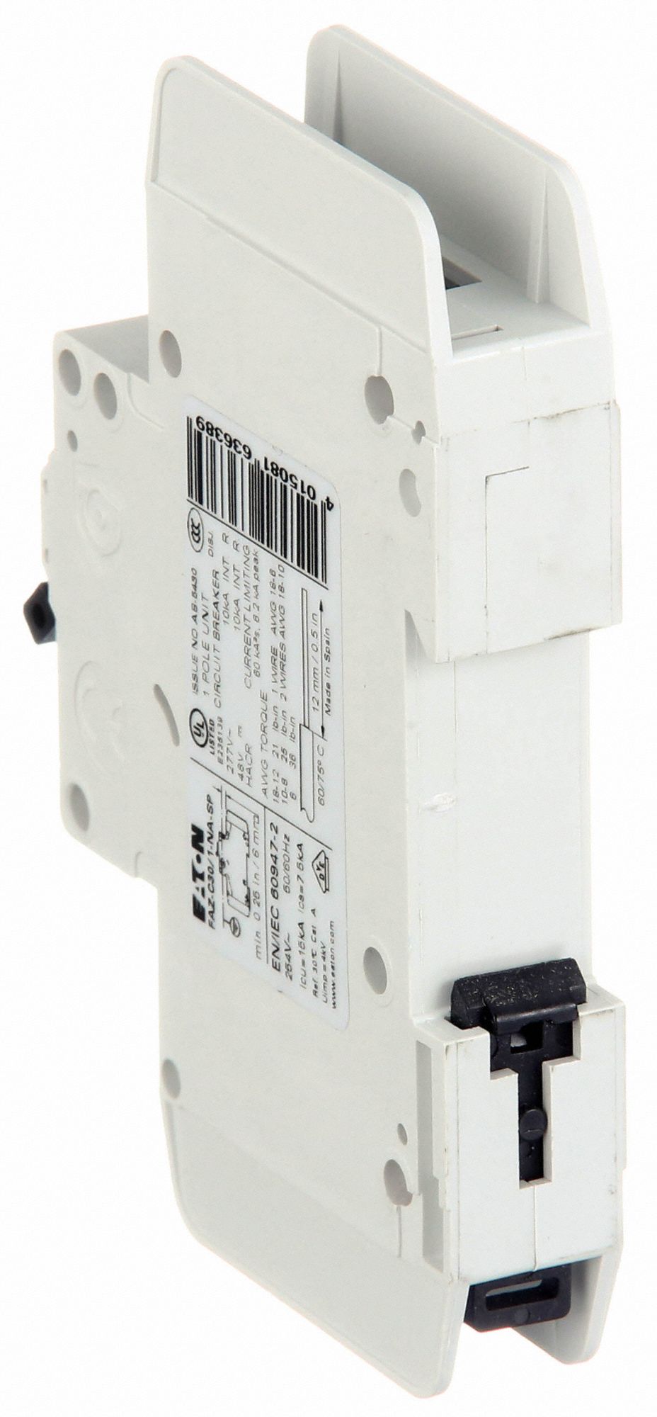 EATON IEC Miniature Circuit Breaker, Amps 30 A, Curve Type C, AC