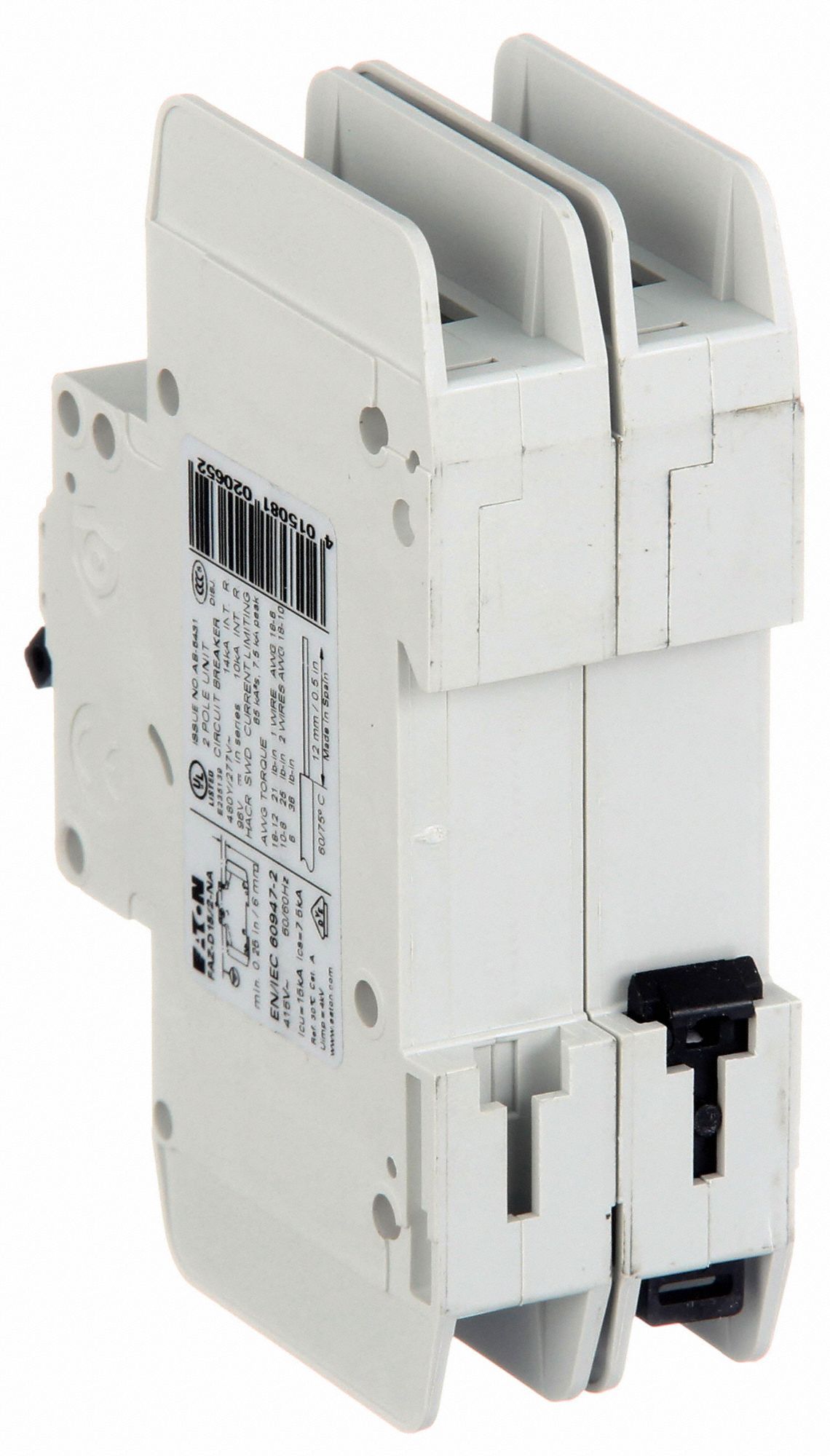 EATON IEC Miniature Circuit Breaker 15 A Amps, 48/96V DC, 14kA at 277