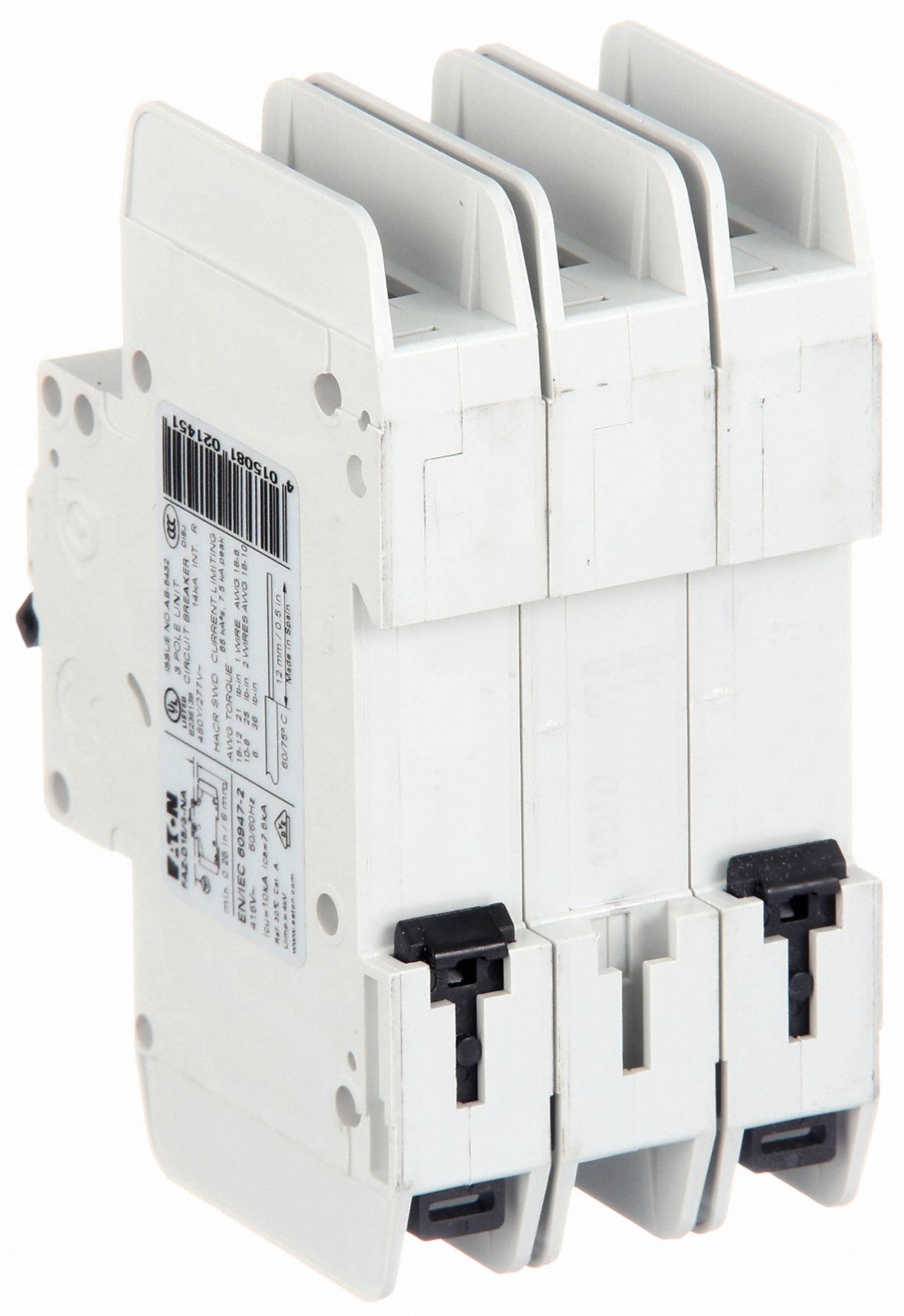 EATON IEC Miniature Circuit Breaker, Amps 15 A, Curve Type D, AC