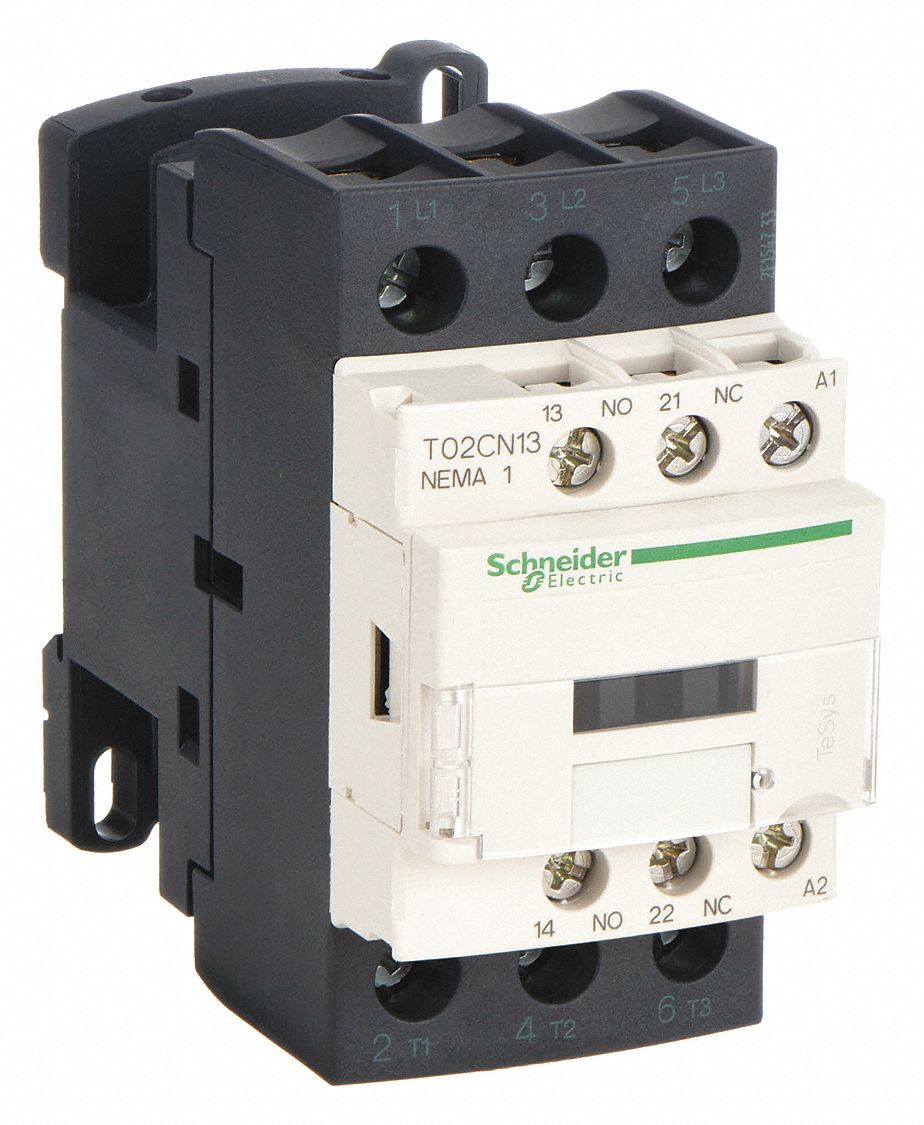 NEMA Magnetic Contactor: Non-Reversing, 3 Poles, NEMA Size 1, 27 A, 120V AC