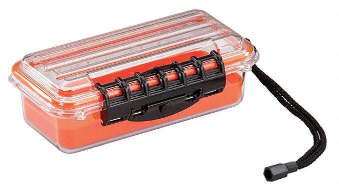 STORAGE BOX, 7½ IN X 3⅛ IN X 2½ IN, CLEAR, 1 COMPARTMENT, CAM ACTION