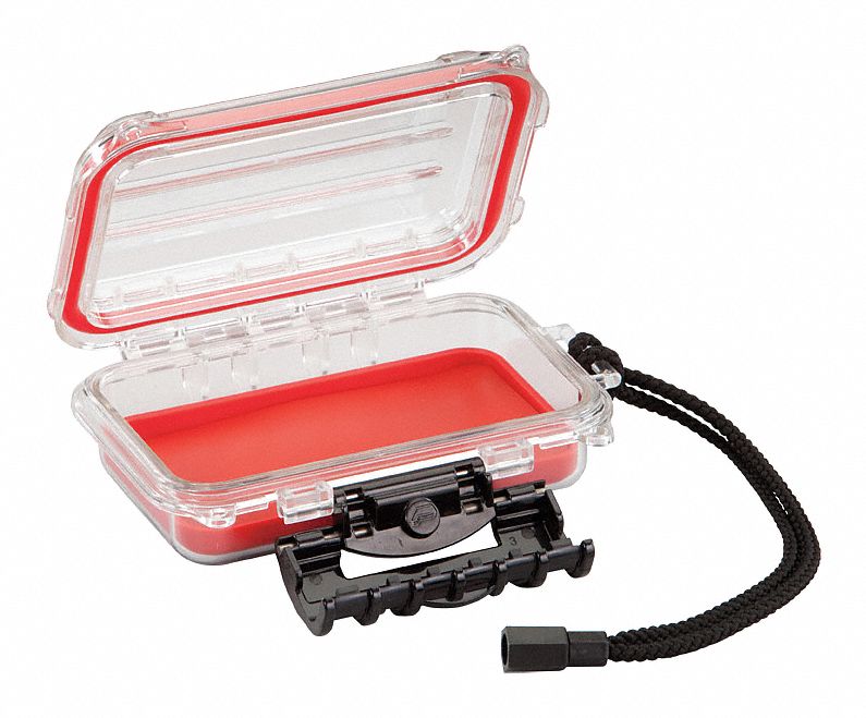 STORAGE BOX, 5 IN X 3 IN X 1⅝ IN, CLEAR, 1 COMPARTMENT, CAM ACTION