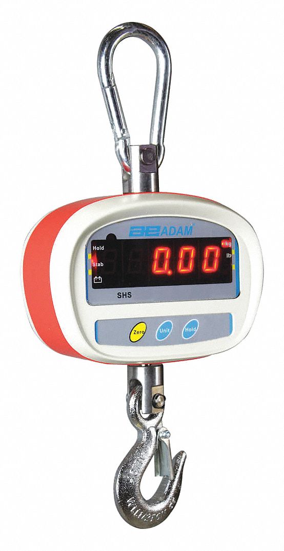 Crane Scale: 50 kg_100 lb Capacity, 0.01kg/0.02 lb, CE/FCC/UL, Digital
