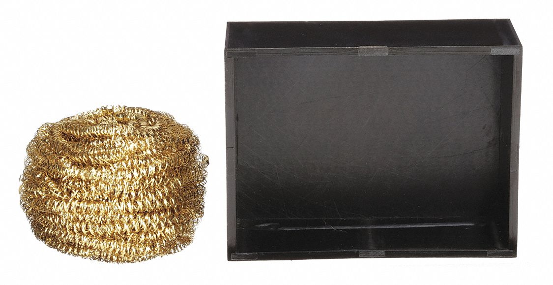 Soldering Iron Tip Cleaner: 1.5 in W x 4 in D x 2.75 in H, 8 g