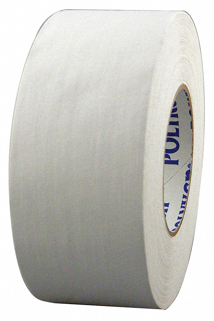 GAFFER'S TAPE, WHITE, 4 IN X 55 YD, 11.5 MIL, VINYL COATED CLOTH BACK, RUBBER ADHESIVE