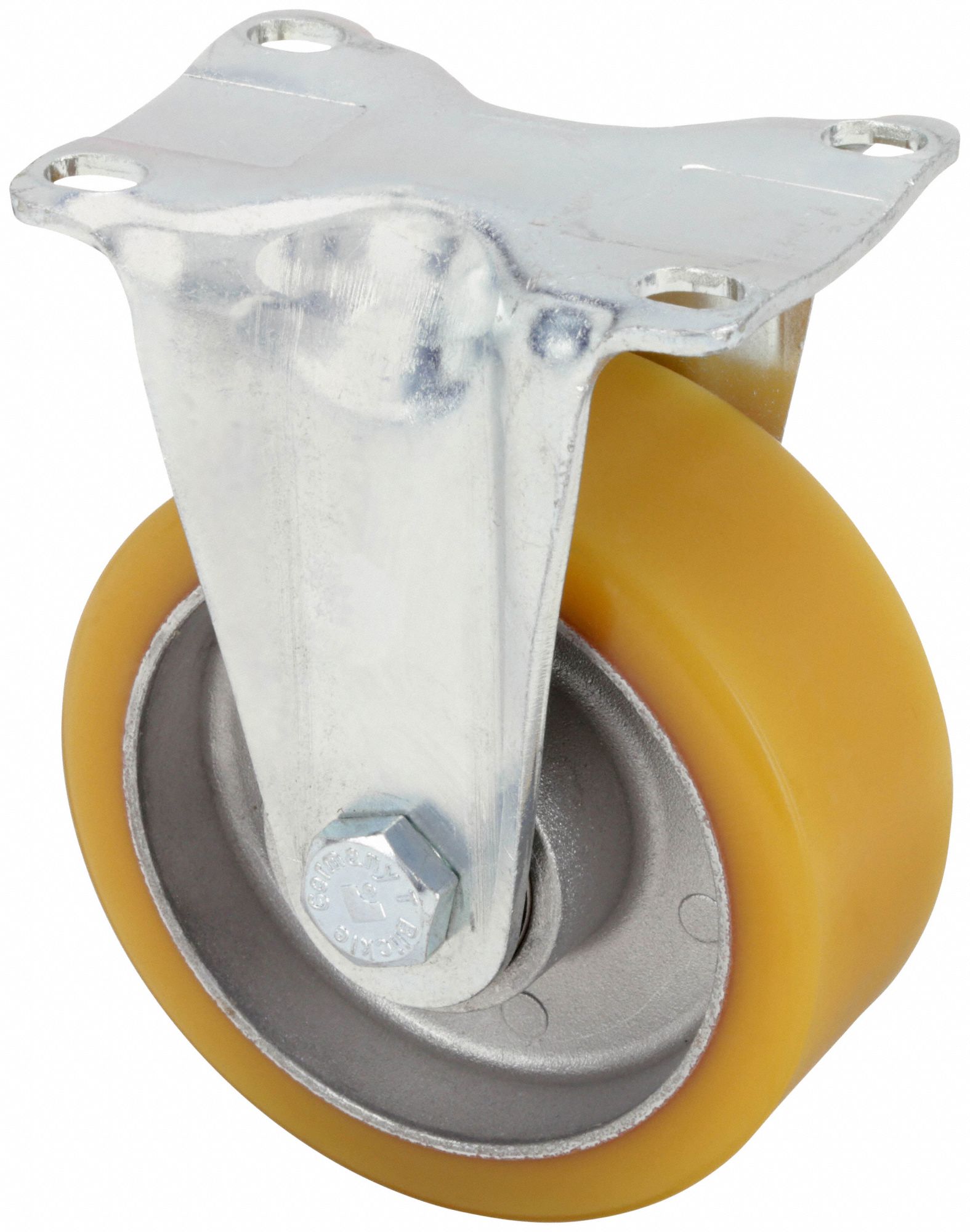 Plate Caster, Rigid, Polyurethane, 6 1/8"H