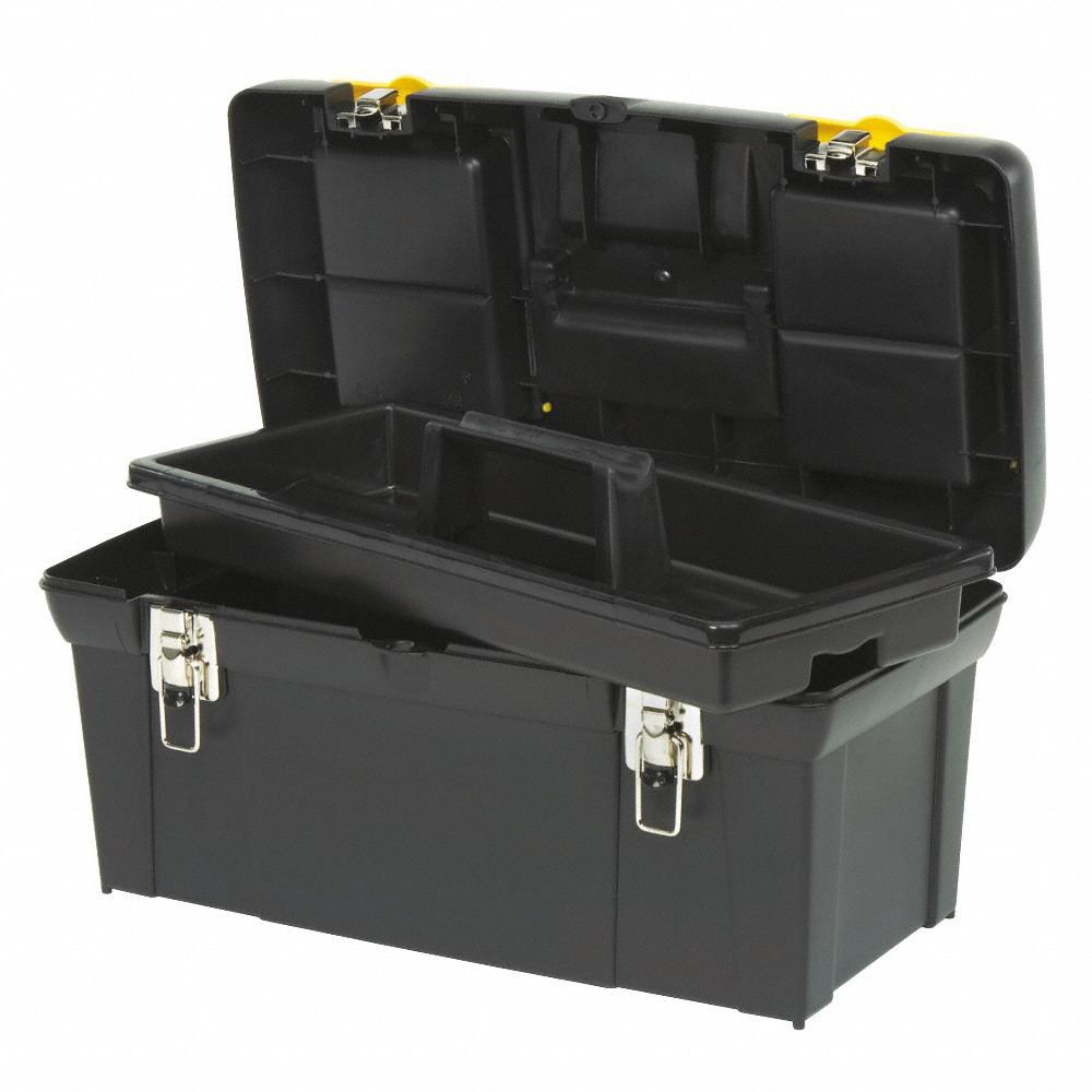 STANLEY Plastic, Tool Box, 23 1/2 in Overall Width, 11 3/8 in Overall