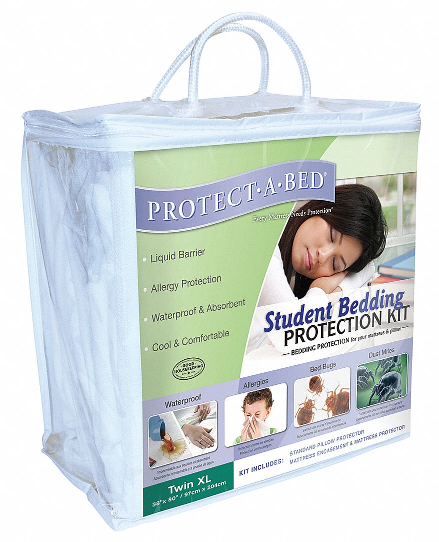 Twin XL 100 Polyester Student Bedding Protection Kit with 6 in