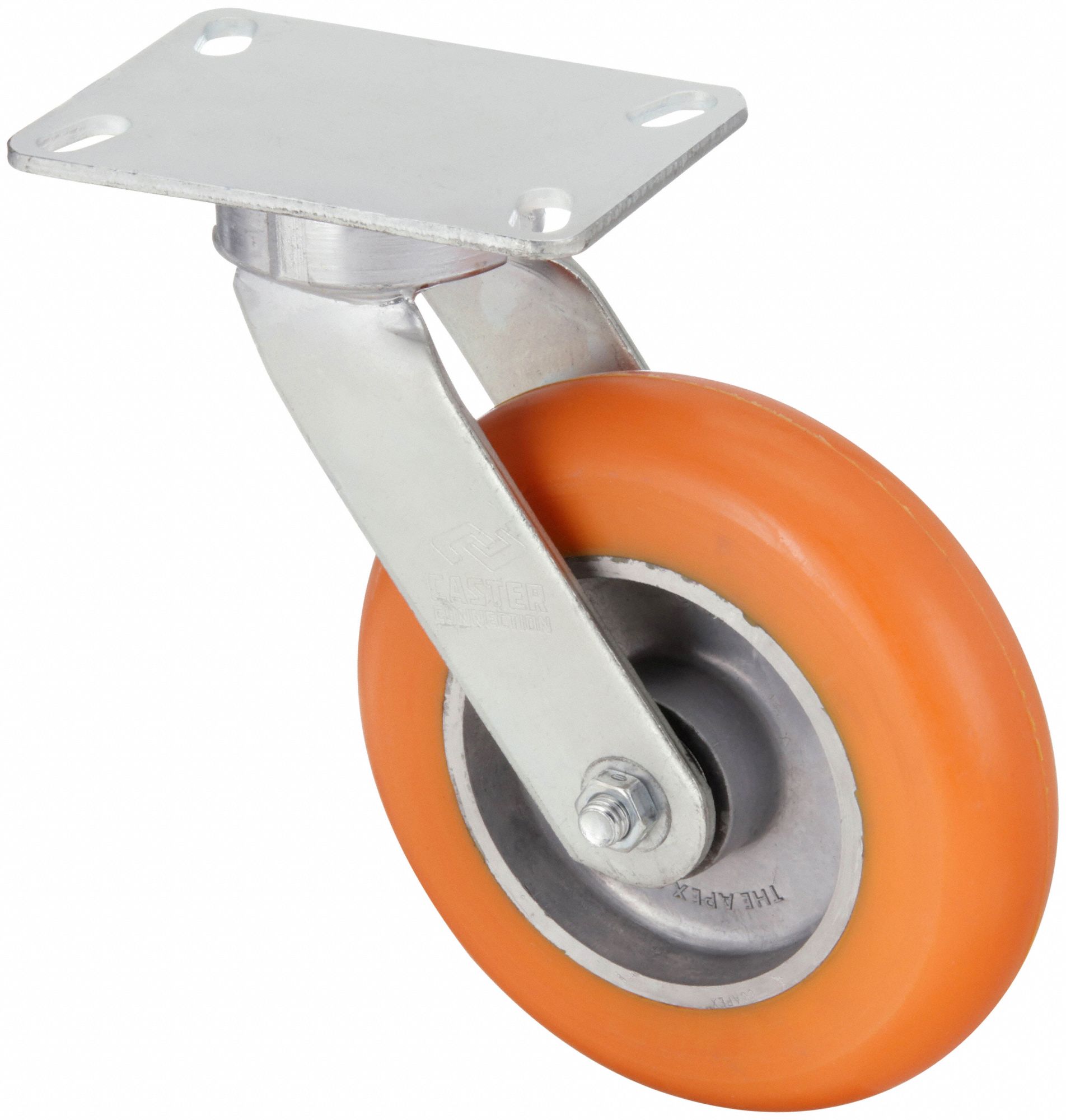 EASY-SWIVEL EXTENDED-LEAD KINGPINLESS PLATE CASTER, 8 IN WHEEL DIA, 1200 LB, FIRM