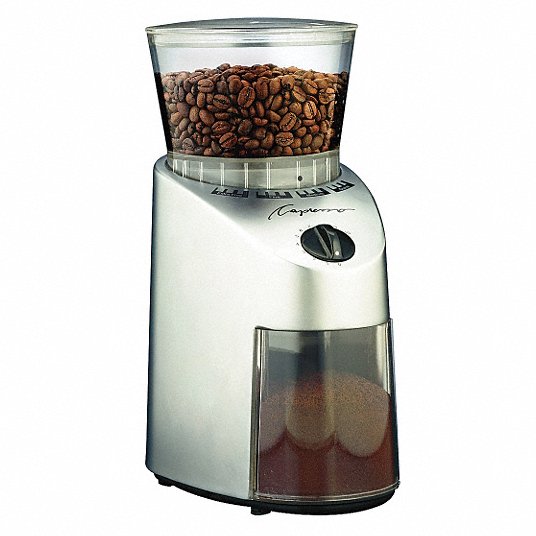 Coffee Grinder: Single, 0.55 lb, Silver, Plastic/Stainless Steel