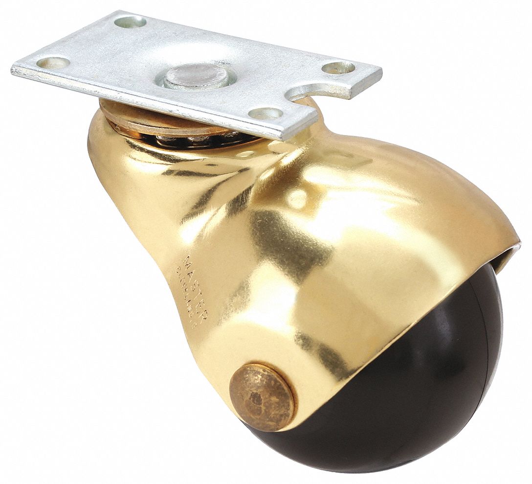 Plate Caster, Swivel, Vinyl, 2 1/2"H