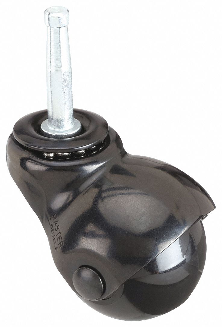 2 in Wheel Dia., 75 lb, BallWheel GripNeck Stem Caster 19YX25