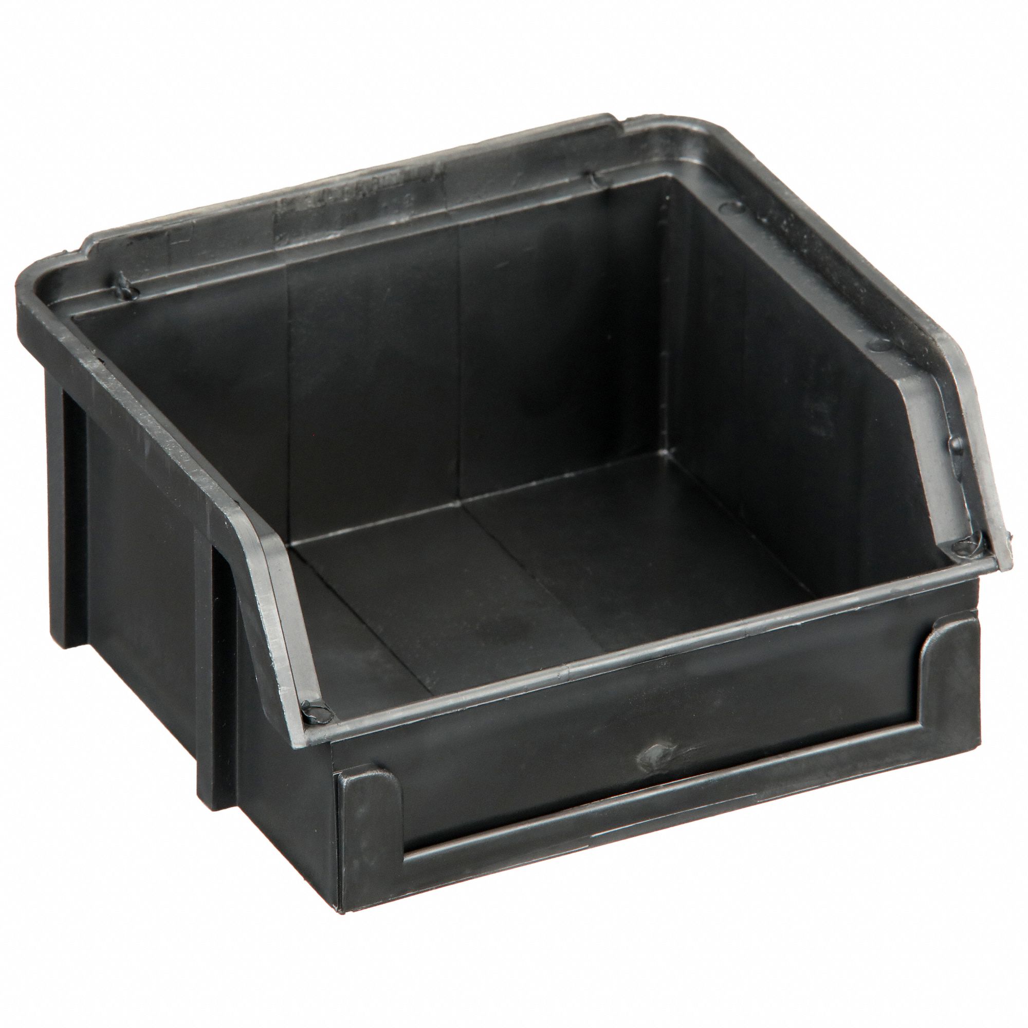 CONDUCTIVE STACK AND HANG BIN, 4 IN X 3½ IN X 2 IN, BLACK, LABEL HOLDERS