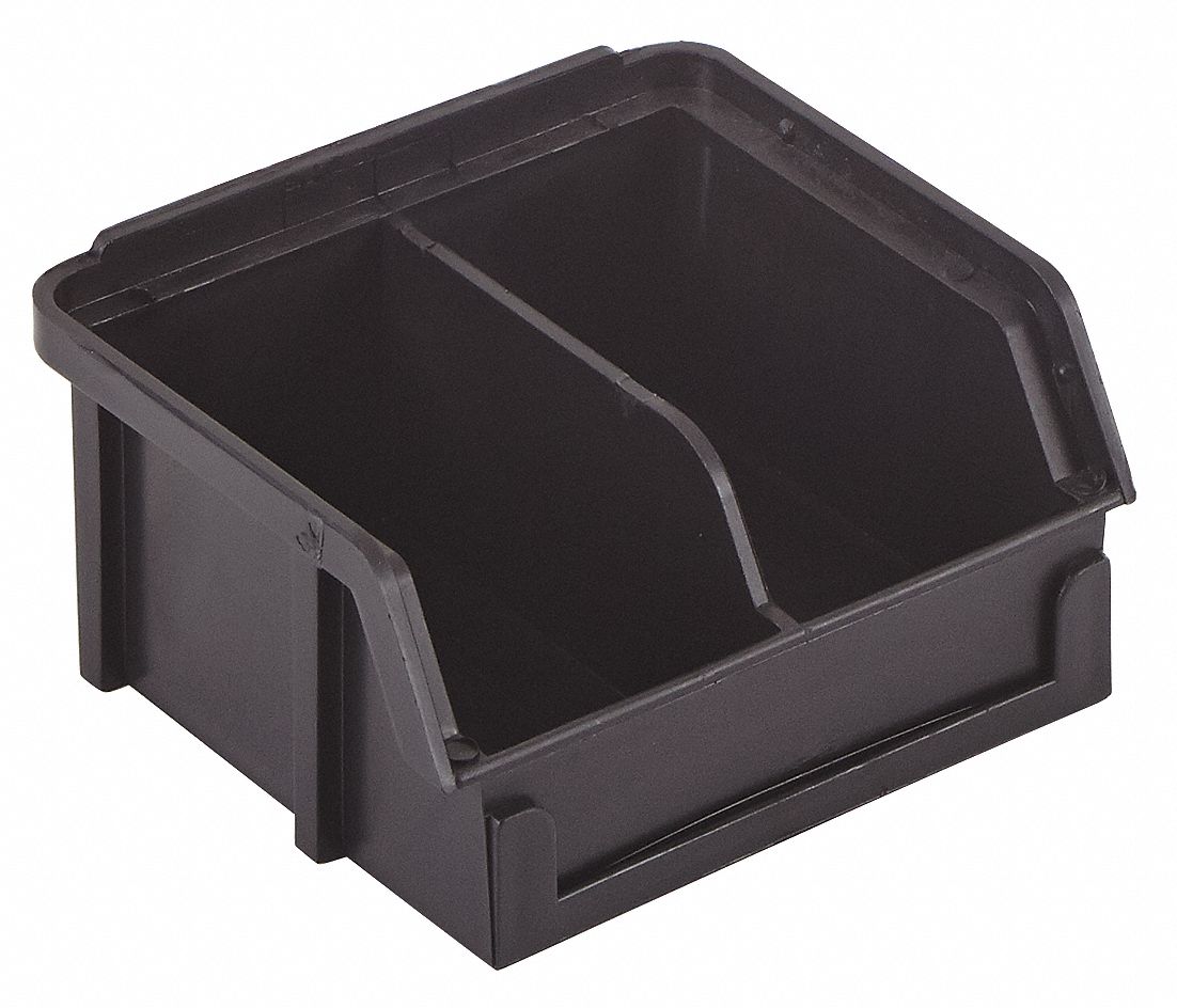 LEWISBINS ESD Conductive Stack and Hang Bin, Black, 3 1/2 in Outside
