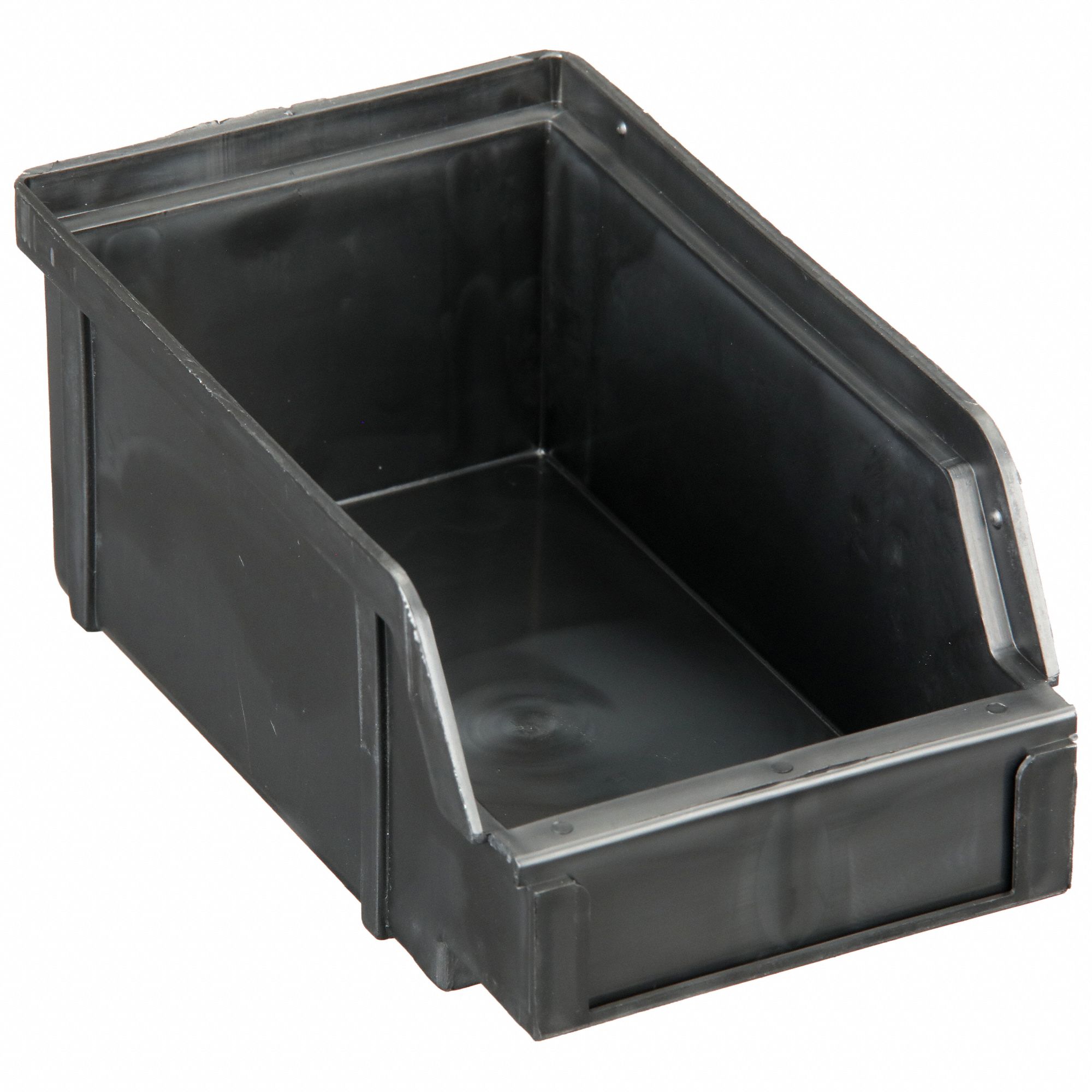 CONDUCTIVE STACK AND HANG BIN, 4 IN X 7 IN X 2⅞ IN, BLACK, LABEL HOLDERS