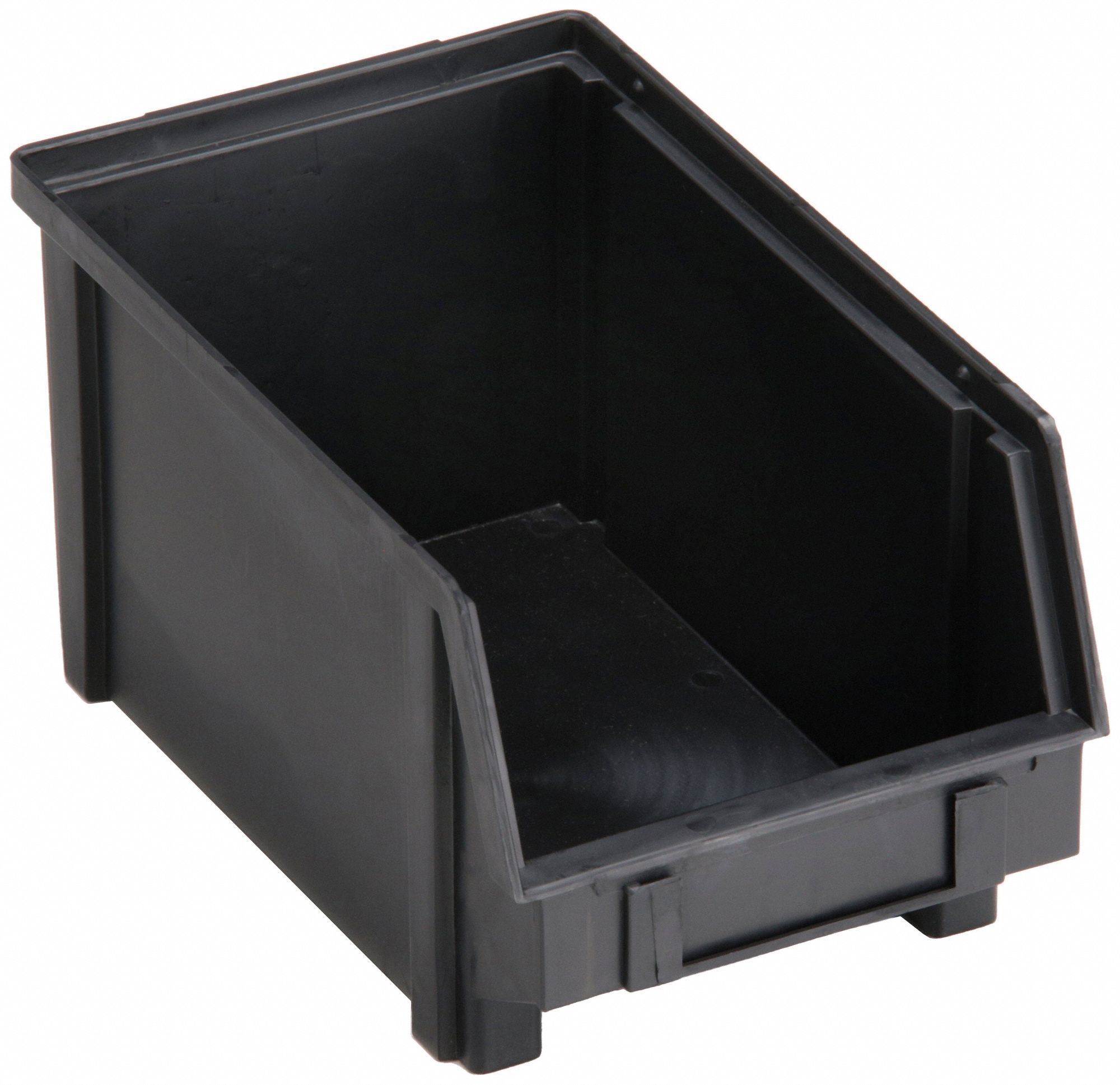CONDUCTIVE STACK AND HANG BIN, 5¾ IN X 9½ IN X 5 IN, BLACK, LABEL HOLDERS