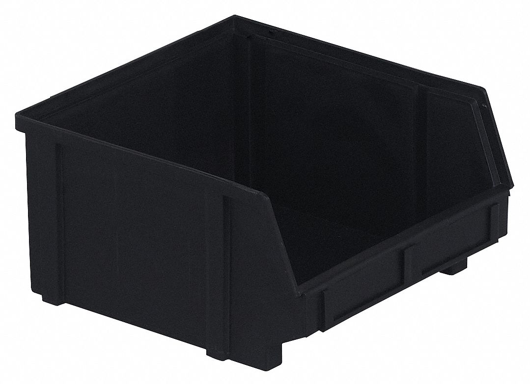 LEWISBINS ESD Conductive Stack and Hang Bin 8 7/8 in Outside Wd, 5 in Outside Ht, Black