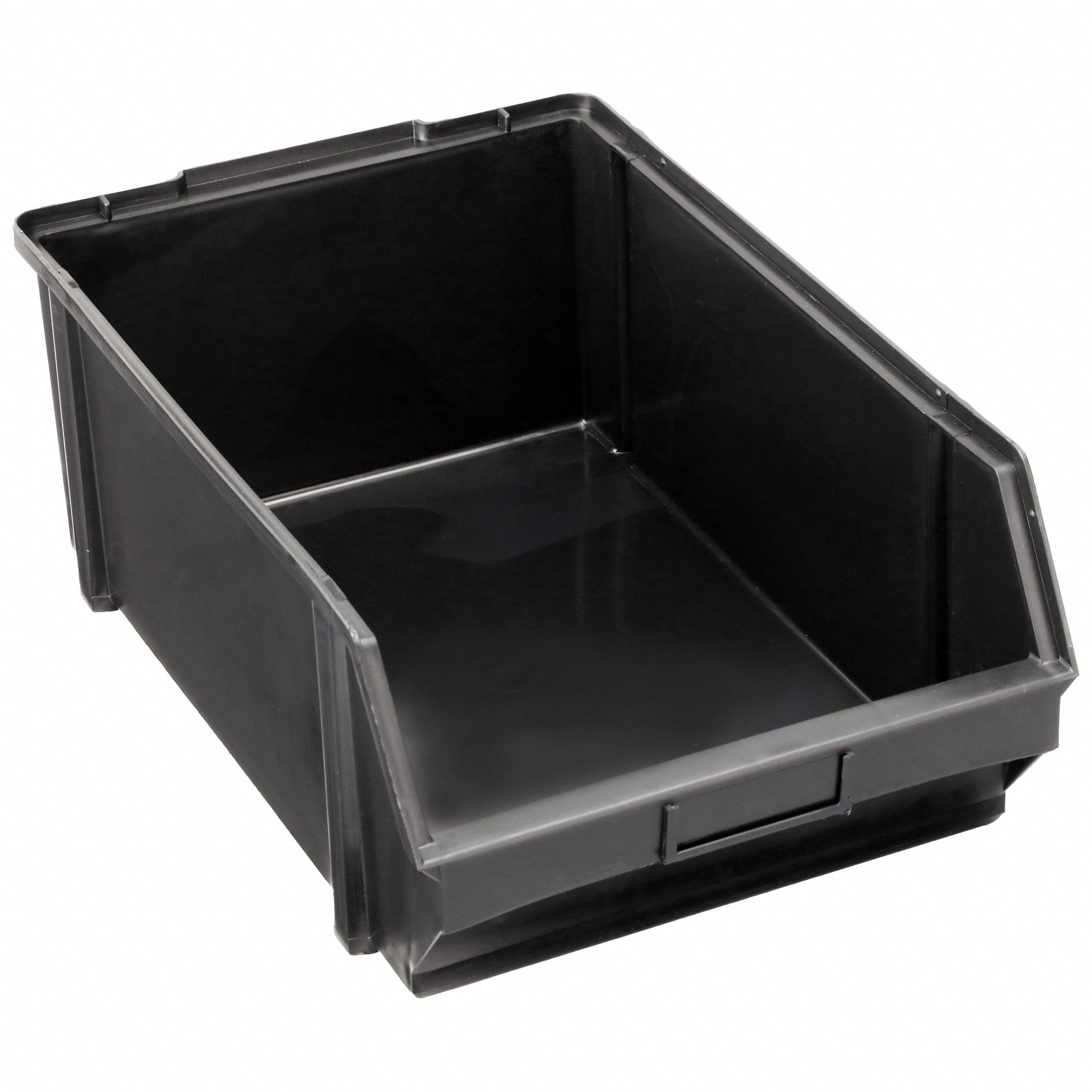 CONDUCTIVE STACK AND HANG BIN, 11⅝ IN X 18½ IN X 7⅛ IN, BLACK, LABEL HOLDERS