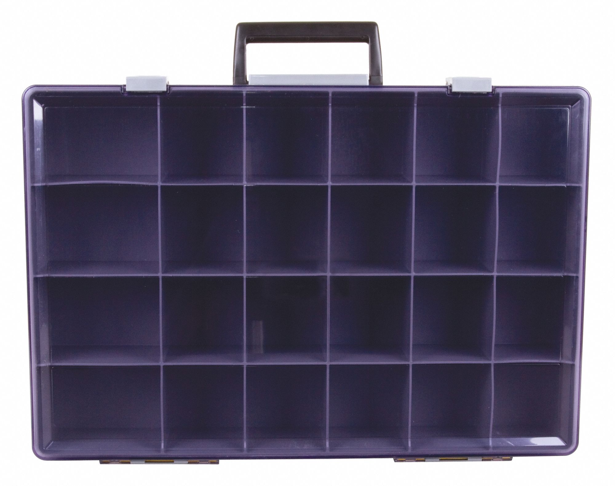 FLAMBEAU Compartment Box 13 in x 3 in, Gray, 24 Compartments, 0 Adj