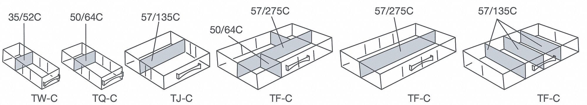 ESD Bin Divider 25pk 1/8 in H x 2 in W