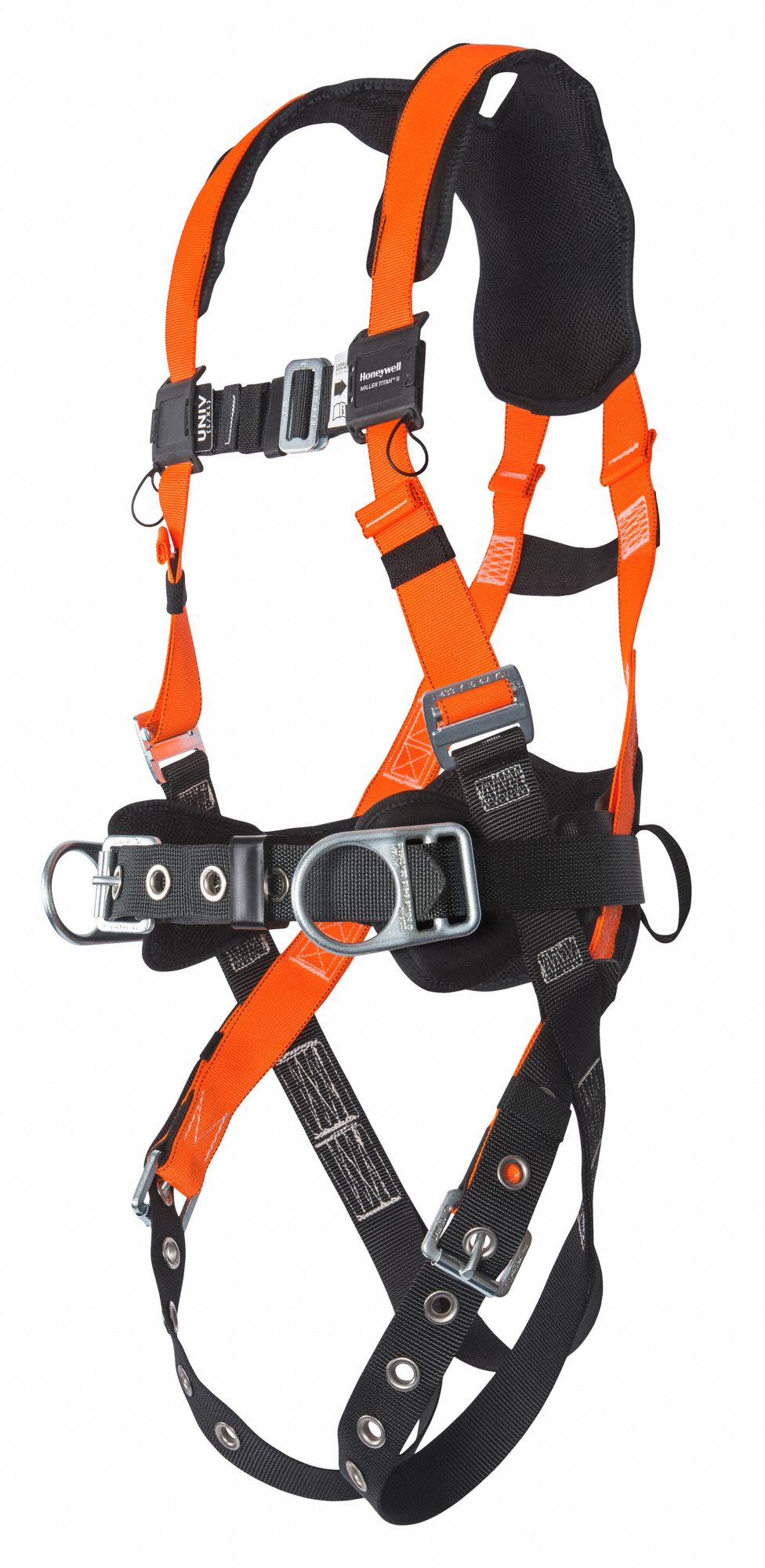 HONEYWELL MILLER Full Body Harness, 400 lb, Orange 2XL 19Z080T4577