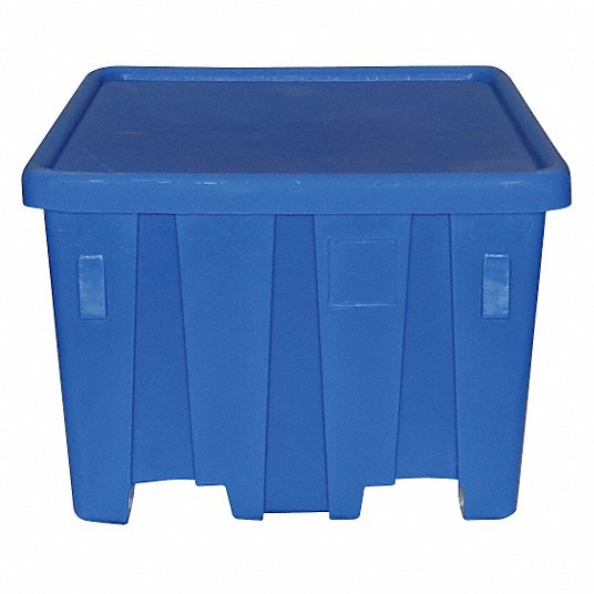 SHIP SHAPE Bulk Container: 27.5 cu ft, 45 in x 45 in x 33 in, Includes Lid,  2-Way Entry, Stackable