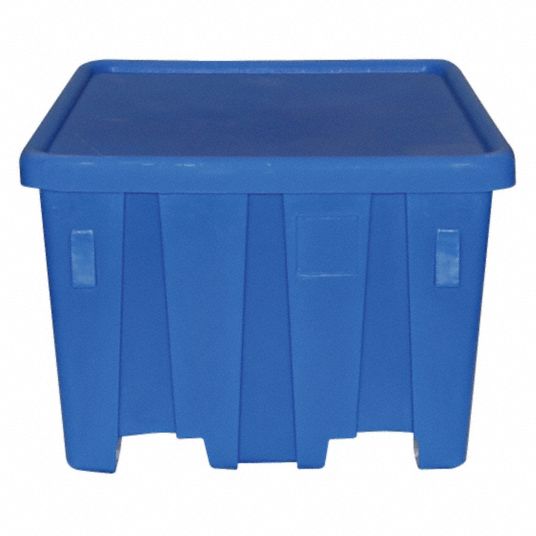 SHIP SHAPE Bulk Container: 27.5 cu ft, 45 in x 45 in x 33 in, Includes Lid,  2-Way Entry, Stackable