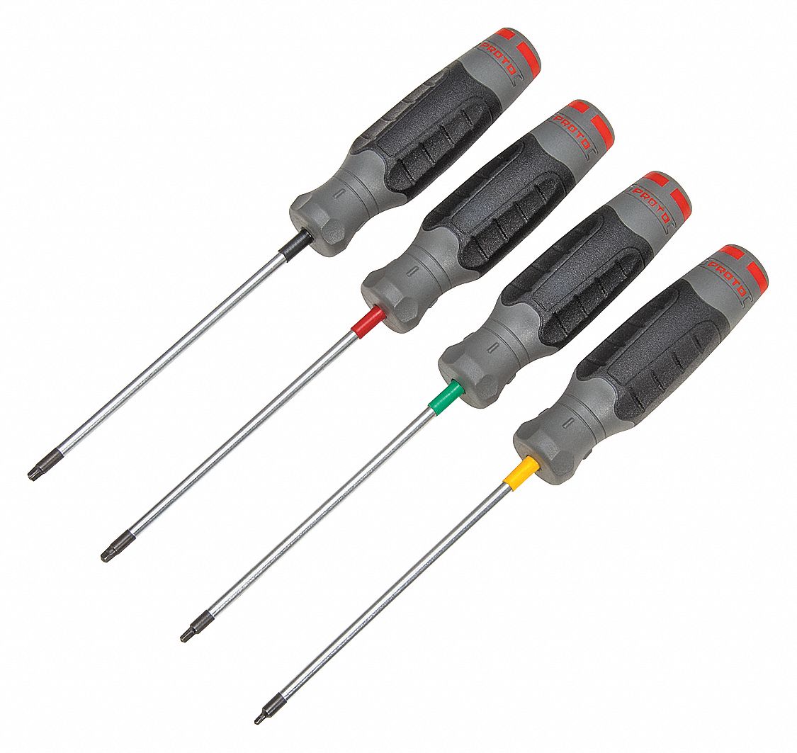 PROTO, 4 Pieces, Slotted/Square Tip, General Purpose Screwdriver Set