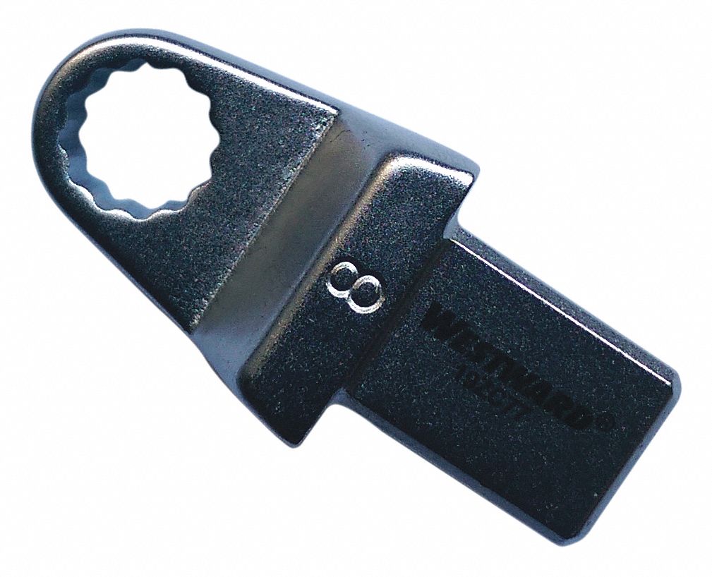 Interchangeable Torque Wrench Head: 9mm x 12mm Drive Size, 8 mm Size, 1 5/8 in Overall Lg