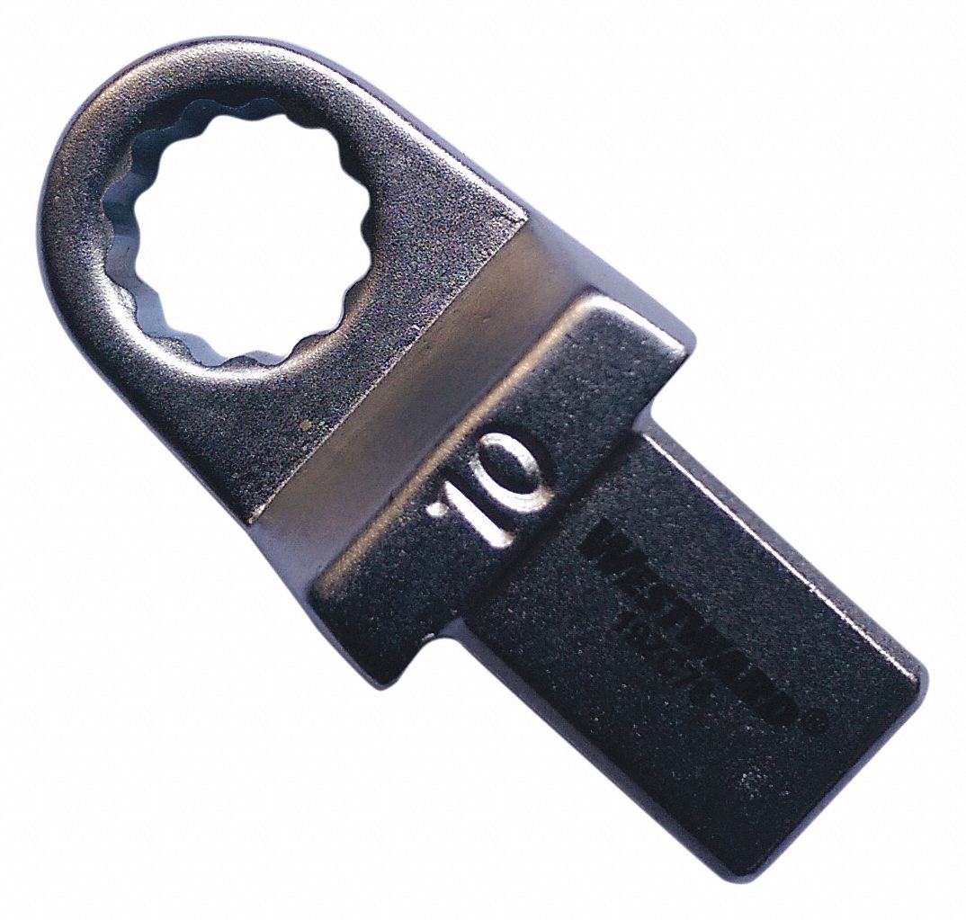 Interchangeable Torque Wrench Head: 9mm x 12mm Drive Size, 10 mm Size, 99 ft-lb Max Torque