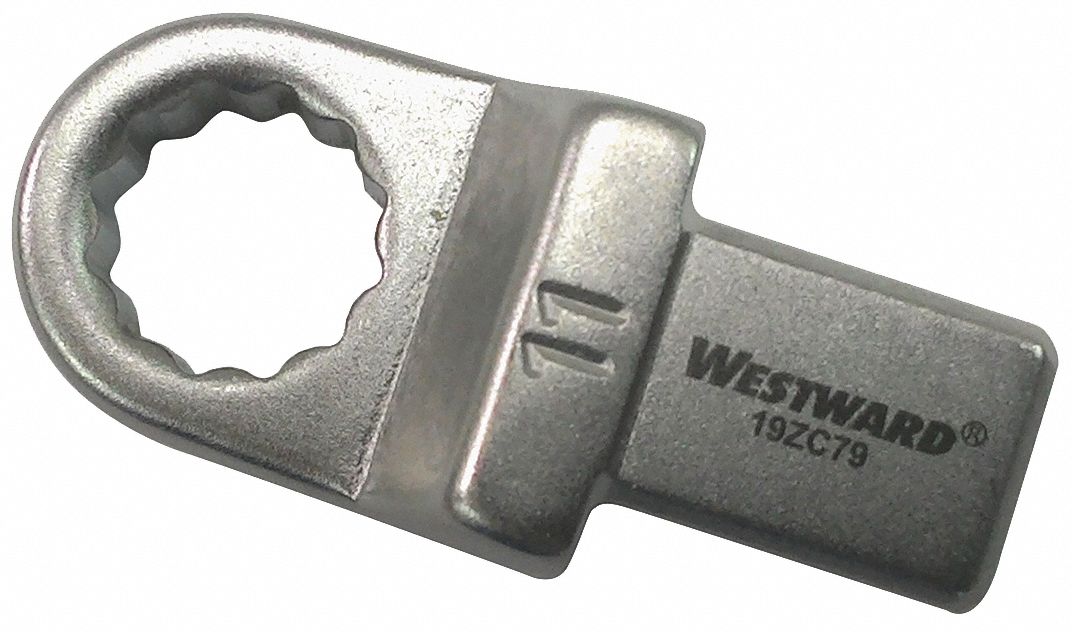 Interchangeable Torque Wrench Head: 9mm x 12mm Drive Size, 11 mm Size, 1 3/4 in Overall Lg