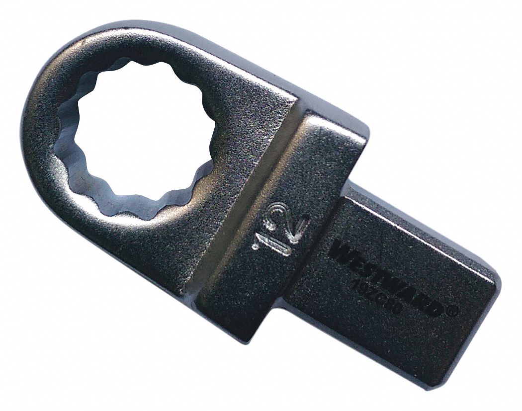 Interchangeable Torque Wrench Head: 9mm x 12mm Drive Size, 12 mm Size, 1 3/4 in Overall Lg