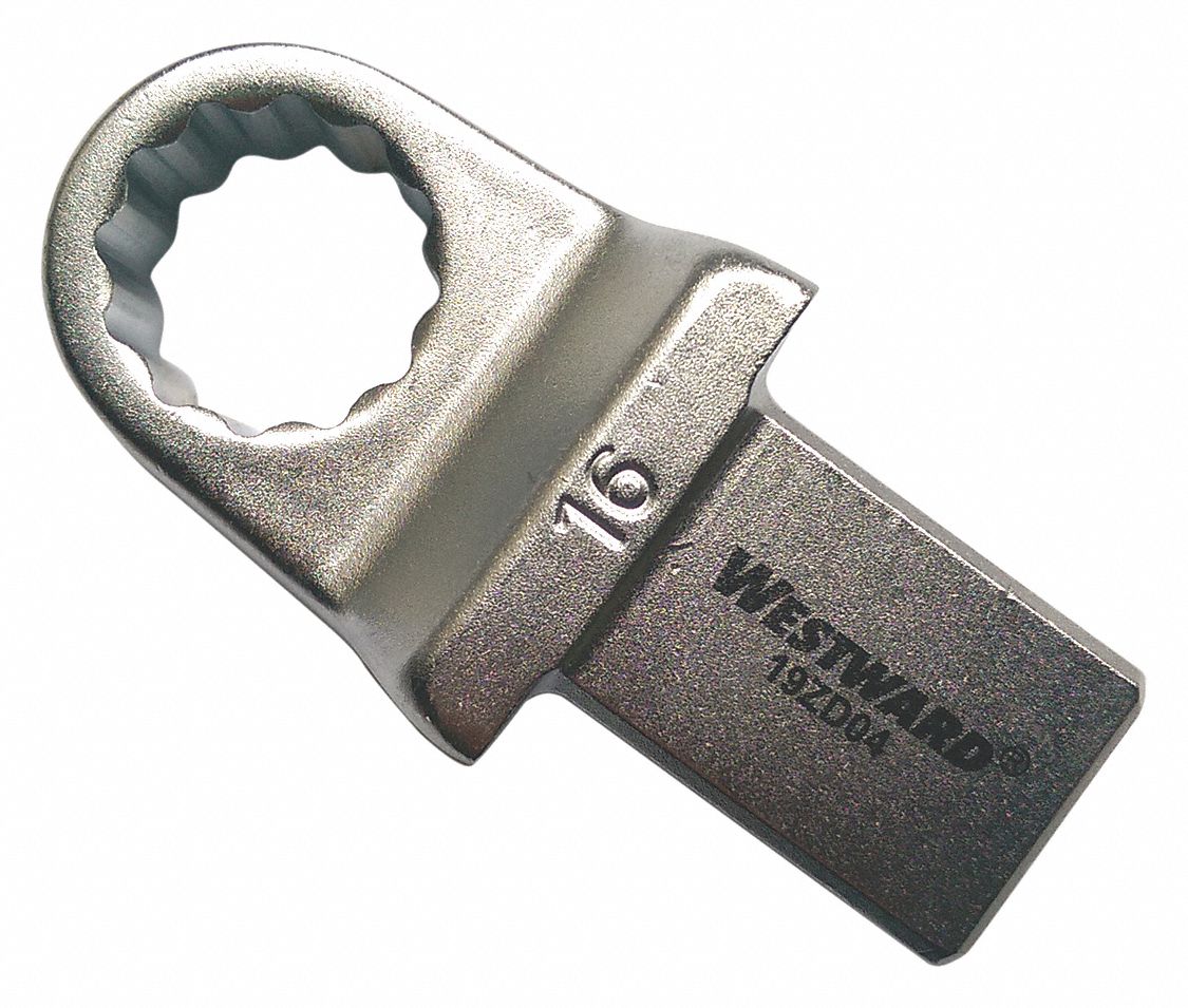 Interchangeable Torque Wrench Head: 14mm x 18mm Drive Size, 16 mm Size, 2 1/2 in Overall Lg