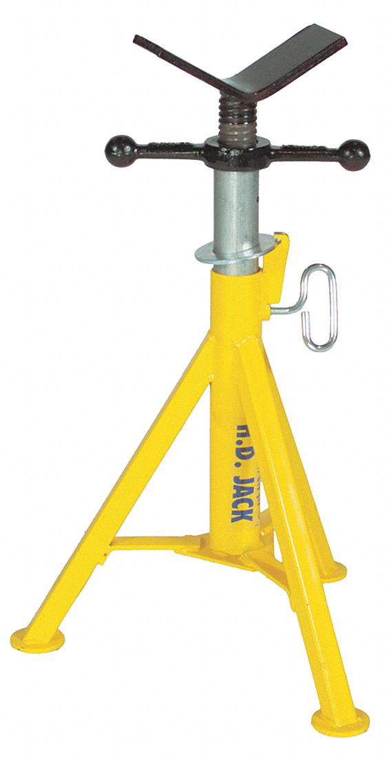 LO JACK STAND, V-HEAD, HEAVY-DUTY, 2500 LB, 21 TO 36 IN H, RIGID, 16 IN LEG SPREAD