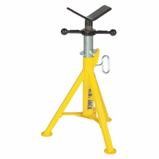 SUMNER V-Head Pipe Stand: V Head, 2,500 lb Max Load Capacity, Rigid Leg, 36  in Max Ht, 21 in Min Ht